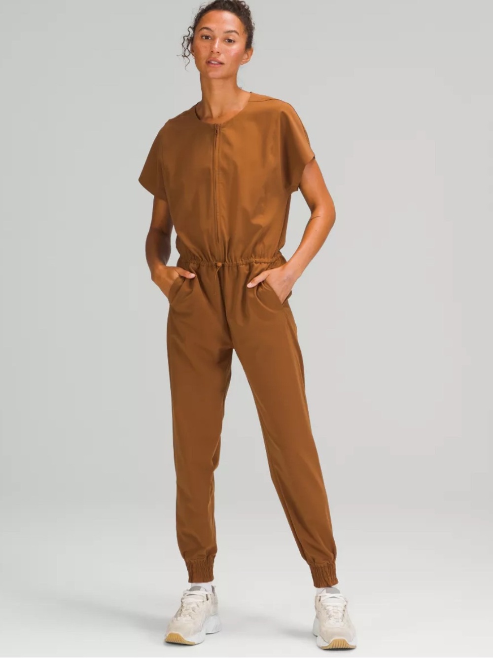 Lululemon Stretch Travel Women Jumpsuit in Copper Brown